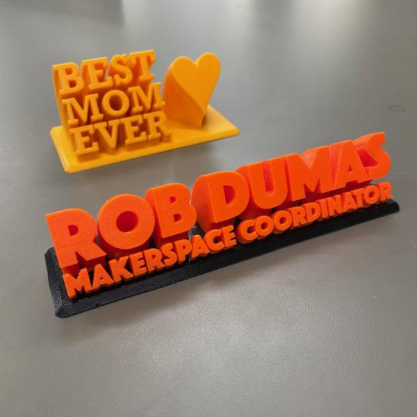 Image for event: 3D Printed Name Plate